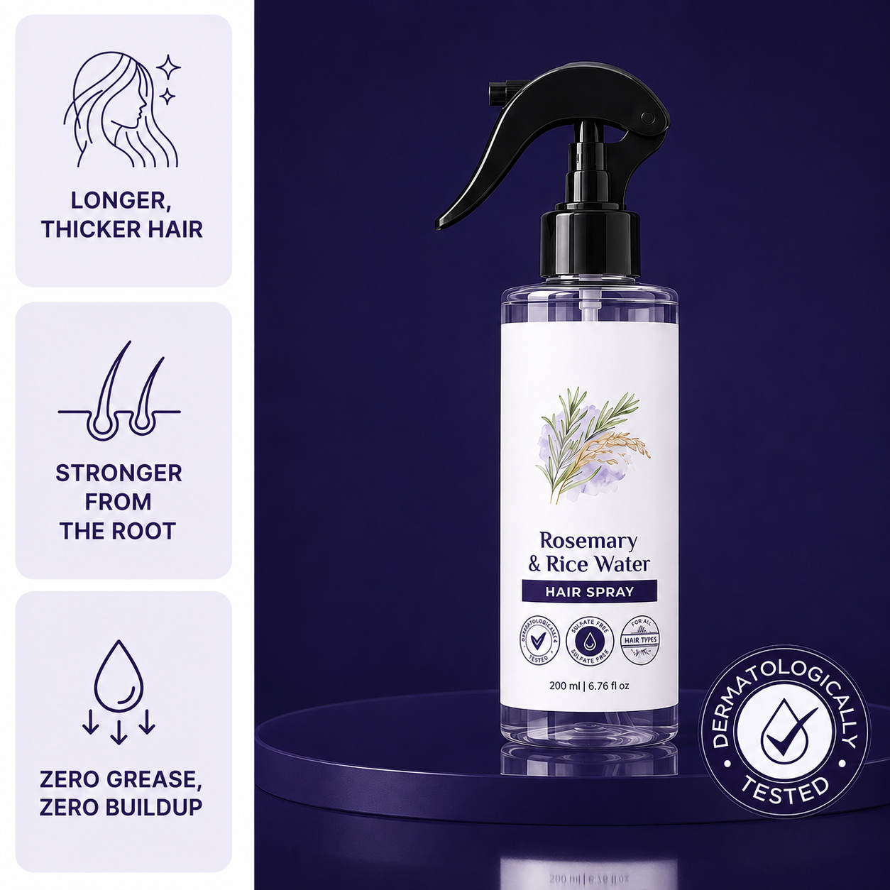 Rosemary + Rice Water Spray