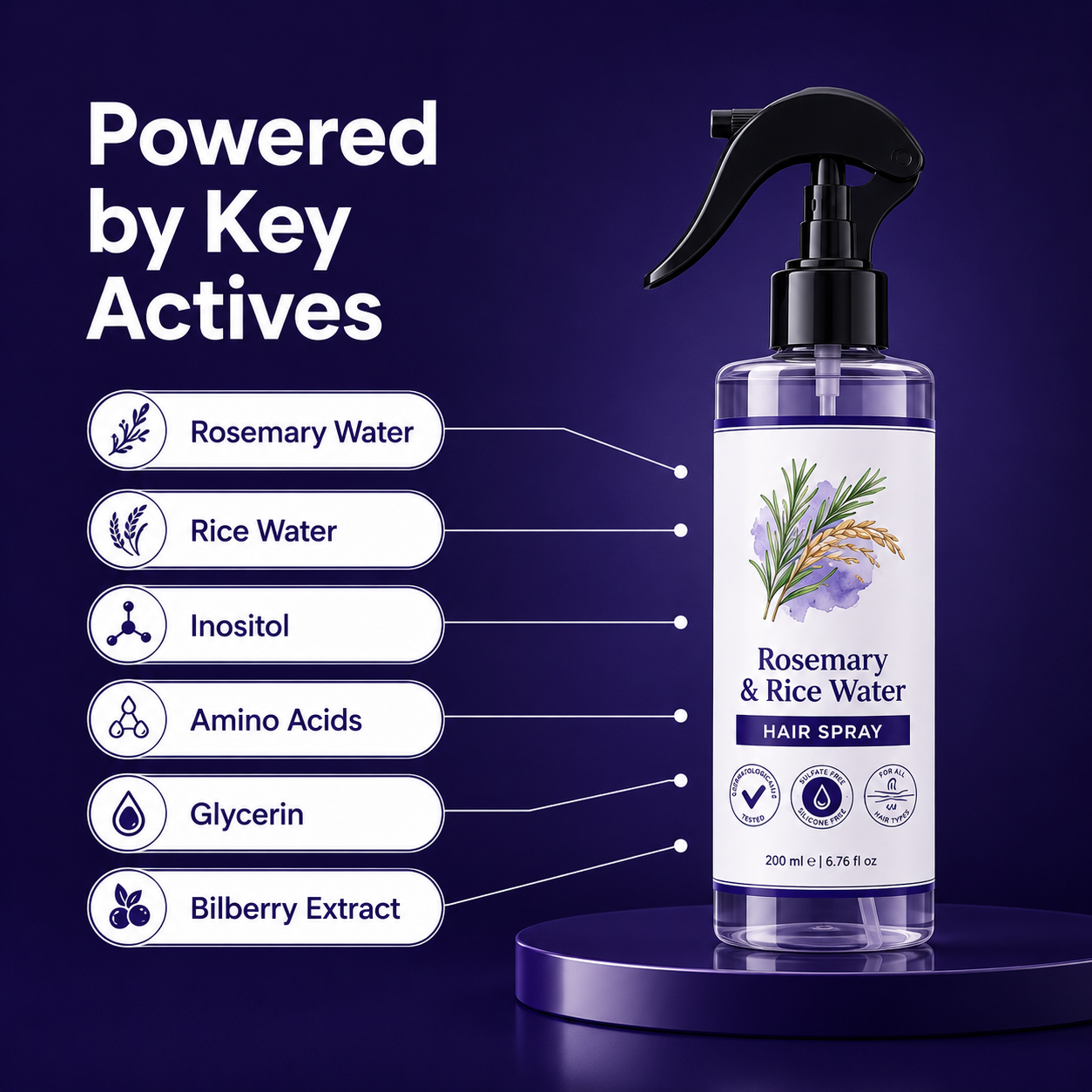Rosemary + Rice Water Spray